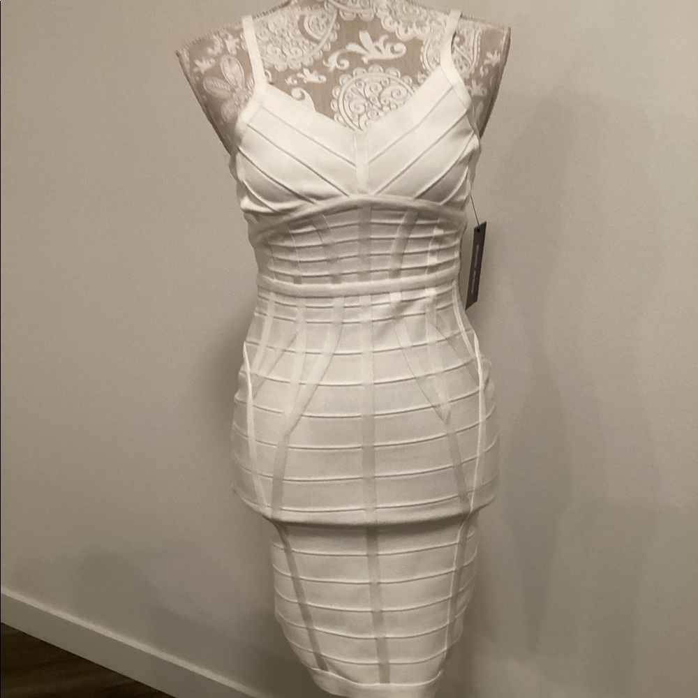 Posh Shop  BANDAGE DRESS - WHITE
